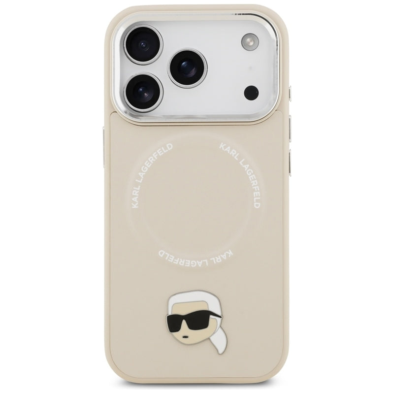 Karl Lagerfeld Karl Pin MagSafe - Dėklas iPhone 17 Pro Max (smėlio spalvos)