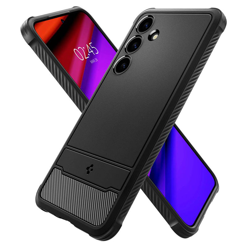 Spigen Rugged Armor – dėklas, skirtas „Samsung Galaxy S24“ (matinė juoda)