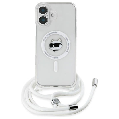 Karl Lagerfeld IML Choupette Head & Cord MagSafe – Dėklas iPhone 16 (skaidrus)
