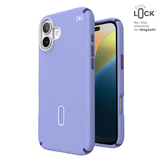 Speck Presidio2 Pro ClickLock & MagSafe – dėklas skirtas iPhone 16 Plus (Ateities levandų / Kašys purpurinė / Balta)