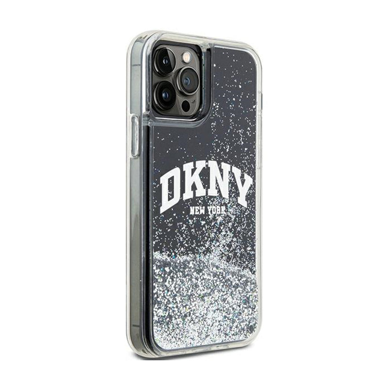 DKNY Liquid Glitter Big Logo – dėklas, skirtas iPhone 12 / iPhone 12 Pro (juodas)