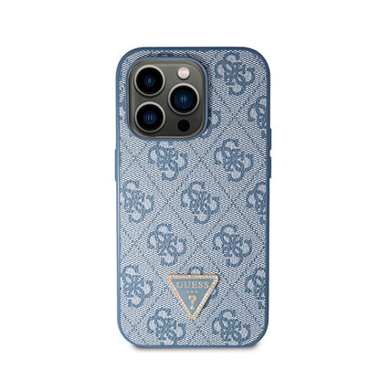 Guess Crossbody 4G Metal Logo - iPhone 15 Pro dėklas (mėlynas)