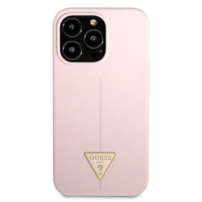 Guess Silicone Triangle Logo – Viršelis, skirtas iPhone 13 Pro Max (violetinė spalva)