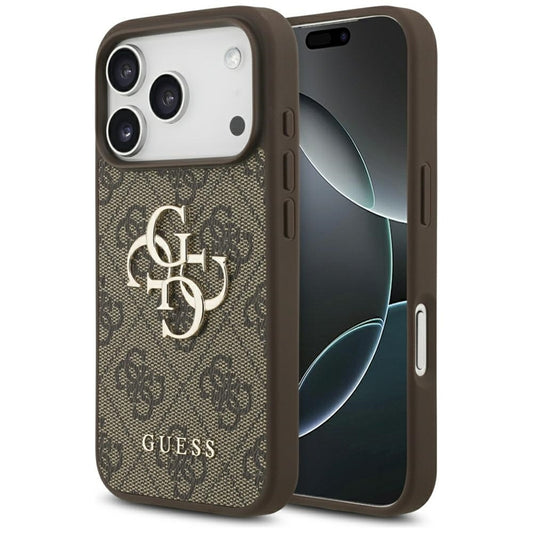 Guess 4G Didelio logotipo dėklas iPhone 17 Pro (rudas)