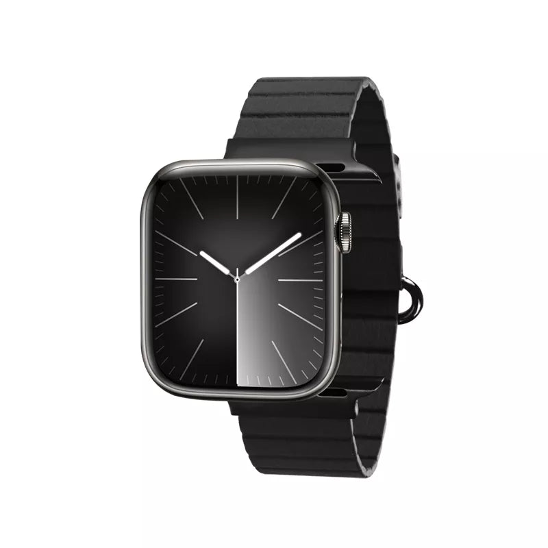Crong Eclipse – Odinis magnetinis dirželis, skirtas Apple Watch 44/45/46/49 mm (juoda)