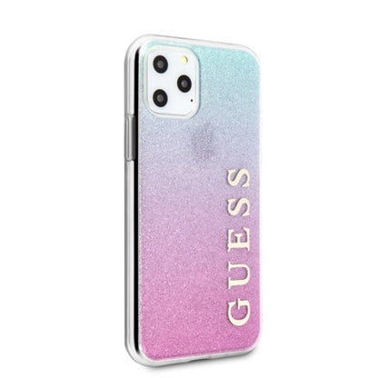 Guess Glitter Gradient – Dėklas, skirtas iPhone 11 Pro Max (rožinis/mėlynas)