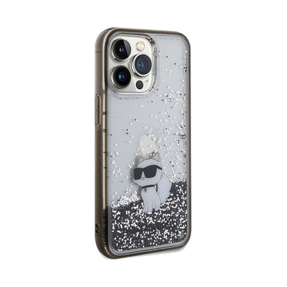 Karl Lagerfeld Liquid Glitter Choupette – „iPhone 13 Pro Max“ dėklas (skaidrus)