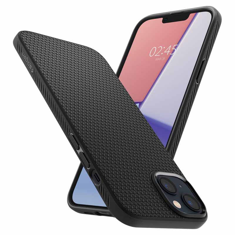 Spigen Liquid Air – dėklas skirtas iPhone 14 (juodos spalvos)