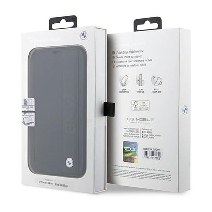 BMW od odos su tekstūra ir juostele – dėklas skirtas iPhone 14 Pro (juodas)