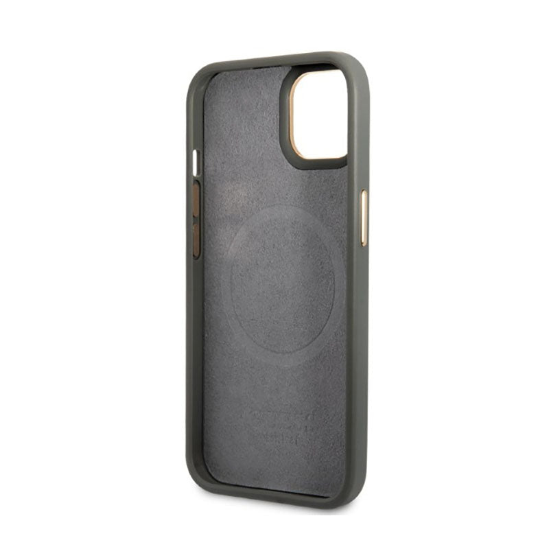 Guess Peony Logo Plate MagSafe - dėklas, skirtas iPhone 13 (pilka)