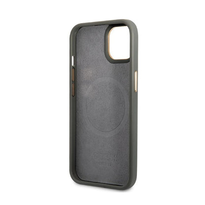 Guess Peony Logo Plate MagSafe - dėklas, skirtas iPhone 13 (pilka)