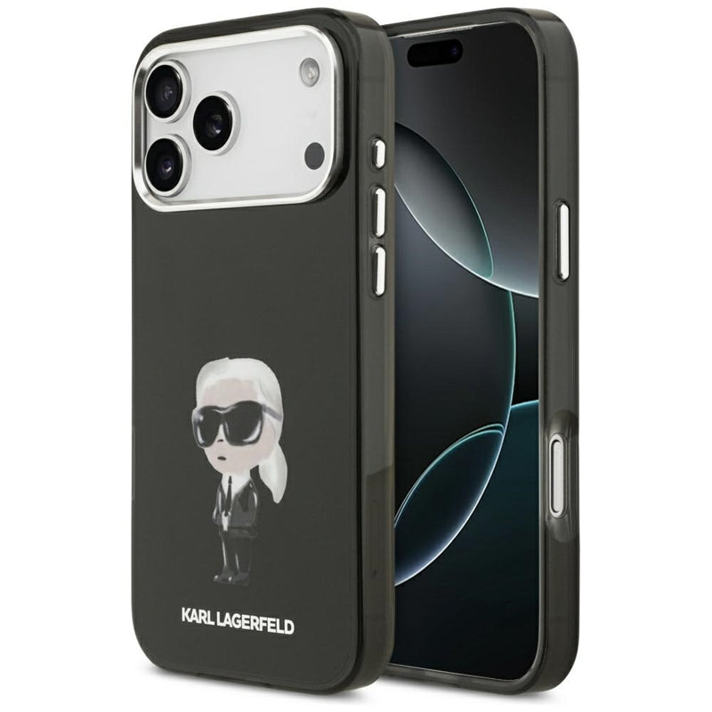 Karl Lagerfeld IML Aquarelle Karl & Logo MagSafe - dėklas iPhone 17 Pro Max (juodas)