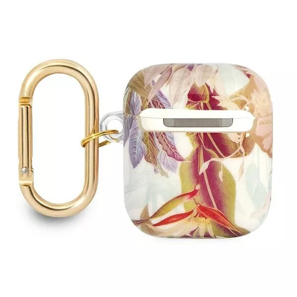 Guess Flower – Dėklas Airpods 1/2 kartos (Violetinė)