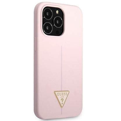 Guess Silicone Triangle Logo – Viršelis, skirtas iPhone 13 Pro Max (violetinė spalva)