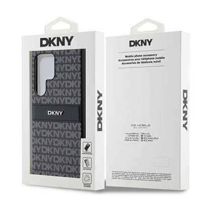 DKNY odininė „Mono Stripe“ ir metalinio logotipo – „Samsung Galaxy S24 Ultra“ dėklas (juodas)