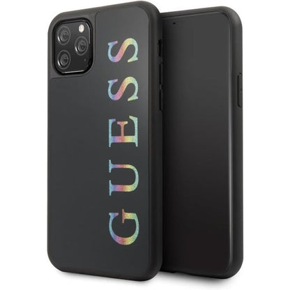 Guess dvigubas sluoksnis blizgučių dėklas – dėklas, skirtas iPhone 11 Pro Max (juoda/įvairiaspalvis)