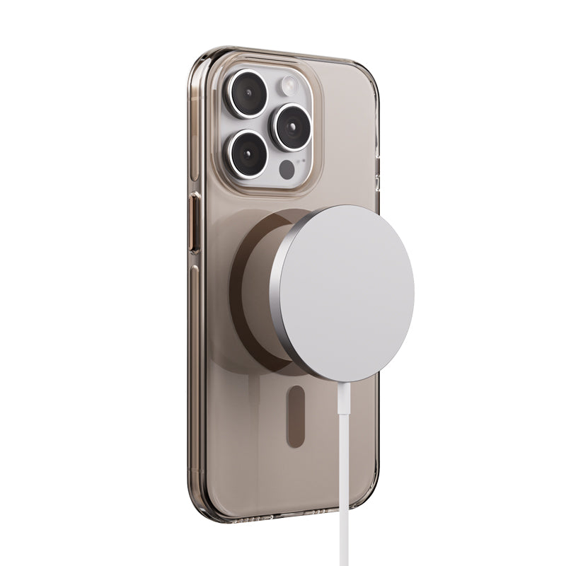 Crong Clear MAG Pro – dėklas iPhone 15 Pro su MagSafe (dykumos)