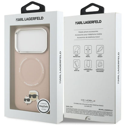 Karl Lagerfeld Karl & Choupette Smeigtukai MagSafe dėklas iPhone 17 Pro (rožinis)