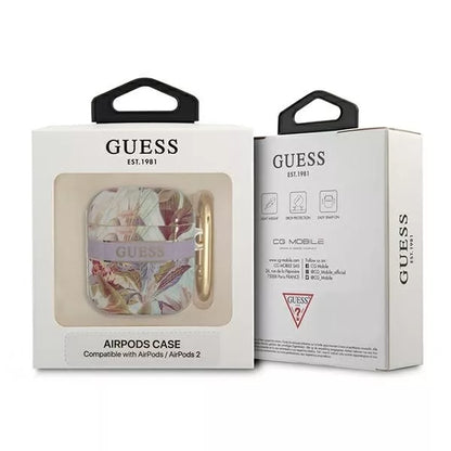 Guess Flower – Dėklas Airpods 1/2 kartos (Violetinė)