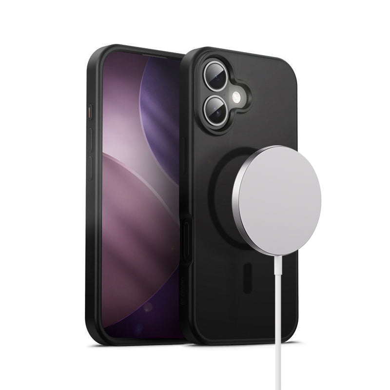 Crong Hybrid Frost MAG dėklas - MagSafe iPhone 17 dėklas (juodas)