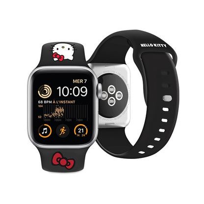 Hello Kitty silikoninis Kitty Head – dirželis Apple Watch 38/40/41 mm (juodas)