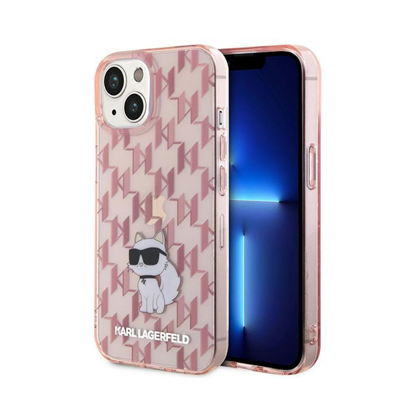 Karl Lagerfeld Monogram Choupette – „iPhone 15“ dėklas (rožinis)
