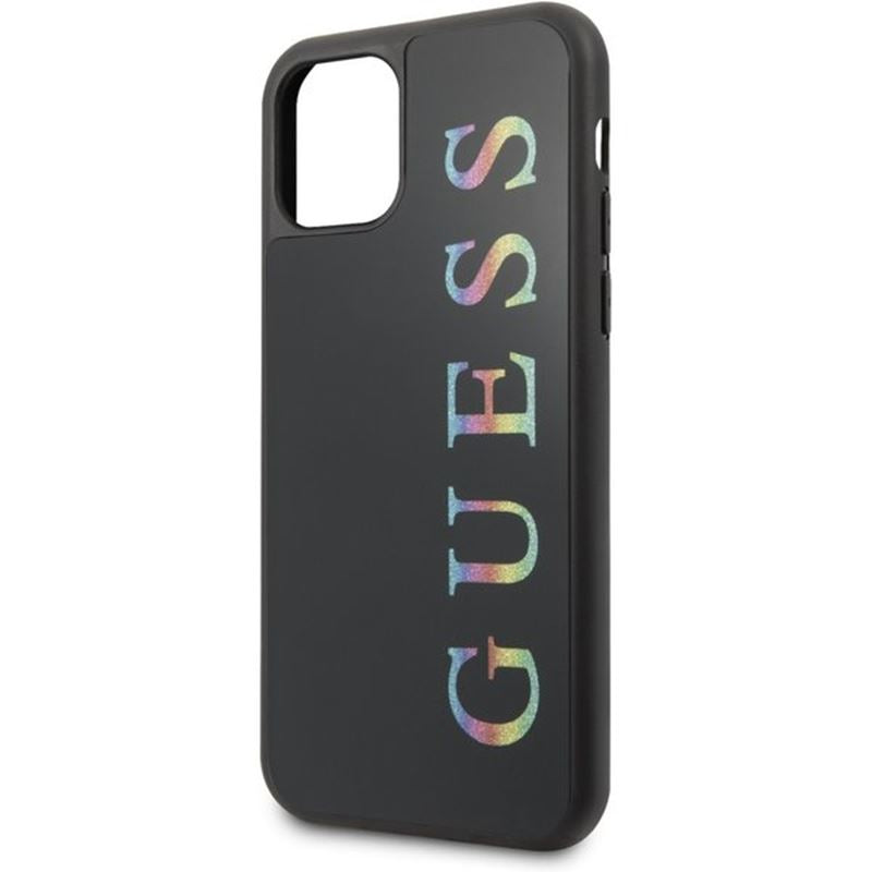Guess dvigubas sluoksnis blizgučių dėklas – dėklas, skirtas iPhone 11 Pro Max (juoda/įvairiaspalvis)