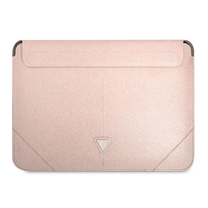 Guess Saffiano Triangle Logo dėklas – 16" nešiojamojo kompiuterio dėklas (rožinis)