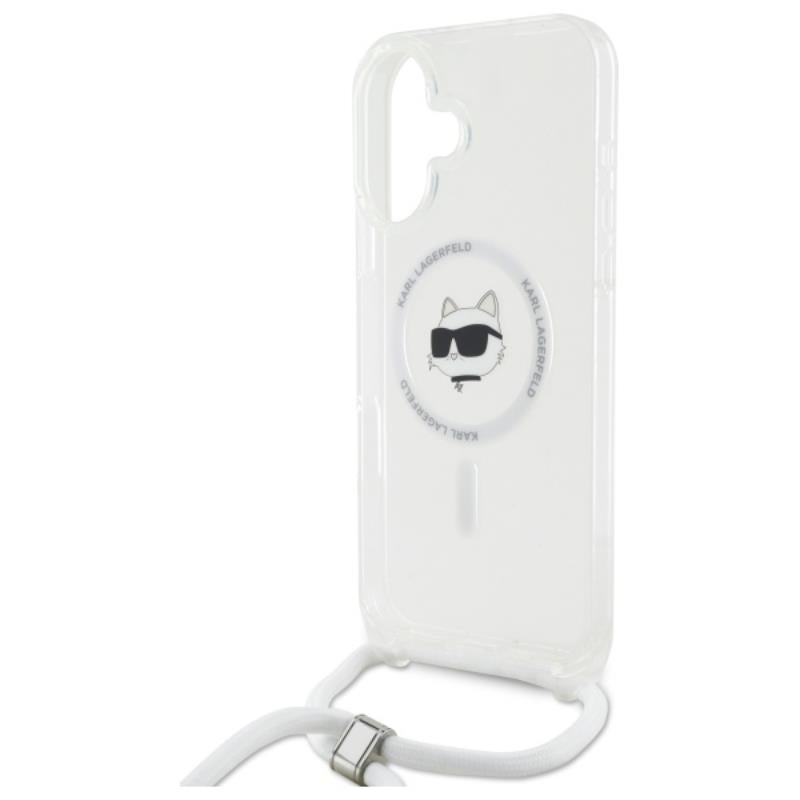 Karl Lagerfeld IML Choupette Head & Cord MagSafe – Dėklas iPhone 16 (skaidrus)