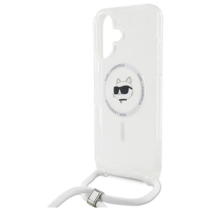 Karl Lagerfeld IML Choupette Head & Cord MagSafe – Dėklas iPhone 16 (skaidrus)