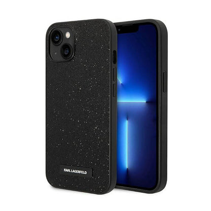 Karl Lagerfeld Glitter Plaque Logo – dėklas, skirtas „iPhone 14 Plus“ (juodas)