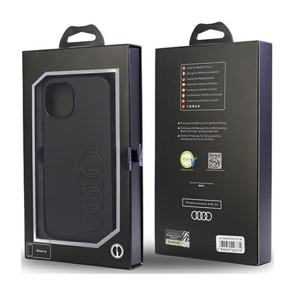 Audi sintetinės odos dėklas „iPhone 14“ (juodas)