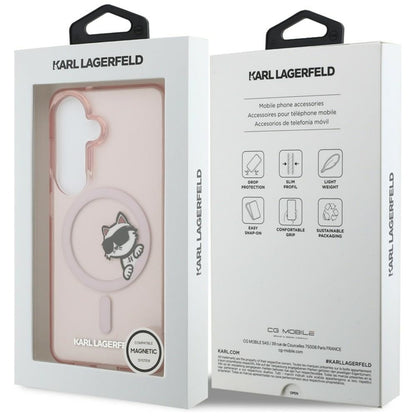 Karl Lagerfeld IML Peekaboo Choupette MagSafe - Samsung Galaxy S26 dėklas (Rožinis)