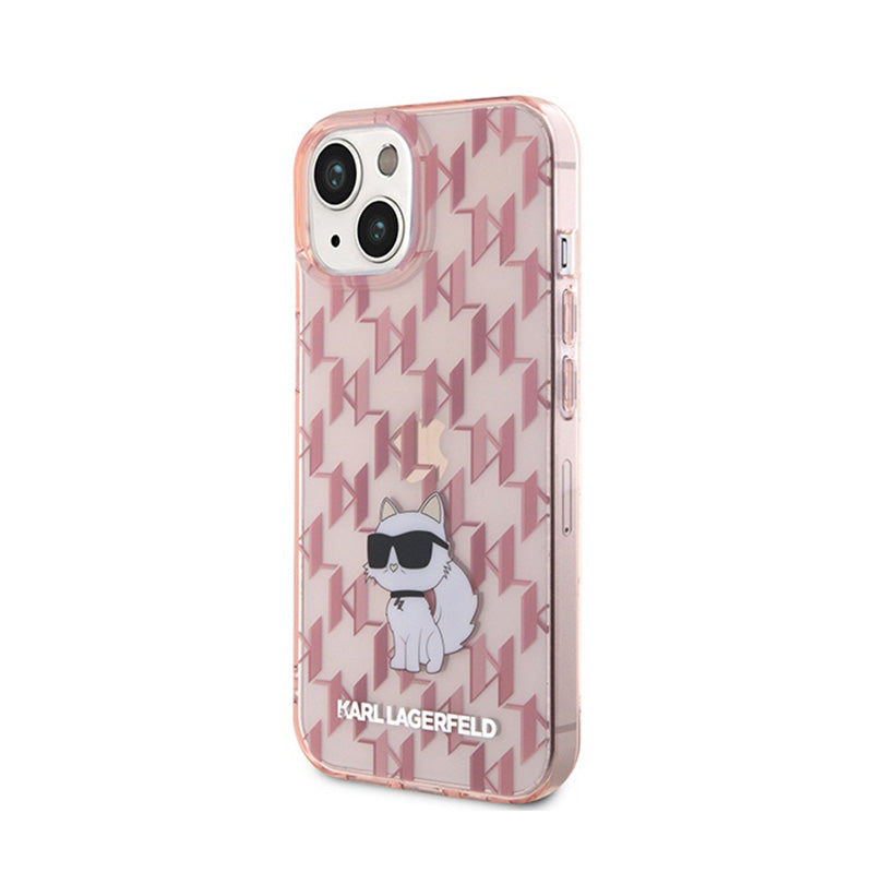 Karl Lagerfeld Monogram Choupette – „iPhone 15“ dėklas (rožinis)