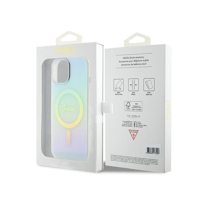 Guess IML Iridescent MagSafe – iPhone 15 dėklas (turkio)