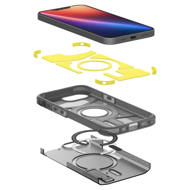 Spigen Tough Armor Mag MagSafe – Dėklas, skirtas iPhone 16e (šerkšno juoda)