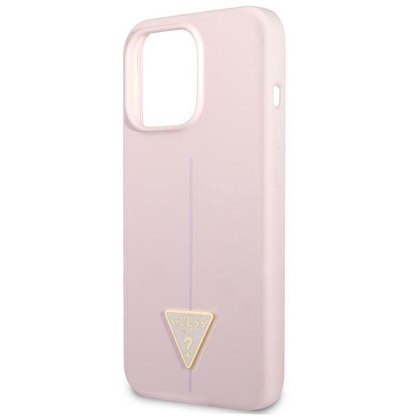 Guess Silicone Triangle Logo – Viršelis, skirtas iPhone 13 Pro Max (violetinė spalva)