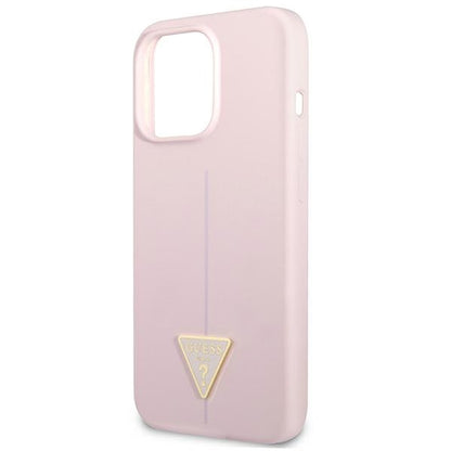 Guess Silicone Triangle Logo – Viršelis, skirtas iPhone 13 Pro Max (violetinė spalva)