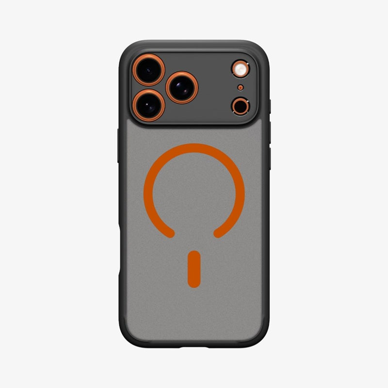 Spigen Ultra Hybrid Mag MagSafe dėklas, skirtas iPhone 17 Pro Max (Frost Black / Orange)