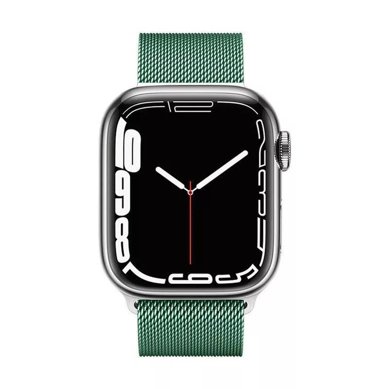 Crong Milano Steel – nerūdijančio plieno apyrankė, skirta „Apple Watch“ 44/45/46/49 mm (žalia)