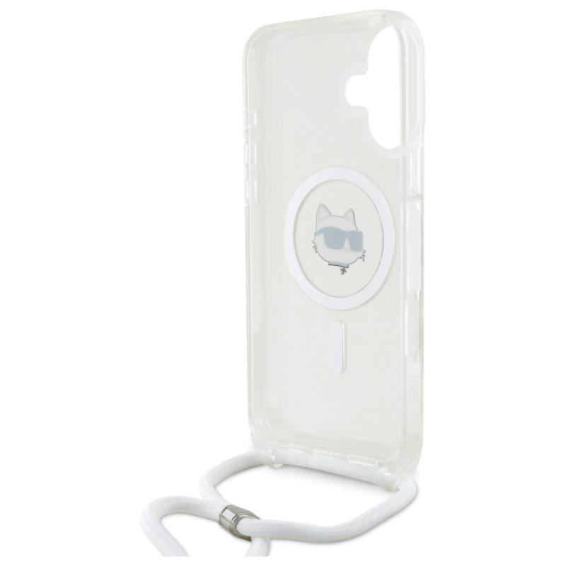 Karl Lagerfeld IML Choupette Head & Cord MagSafe – Dėklas iPhone 16 (skaidrus)