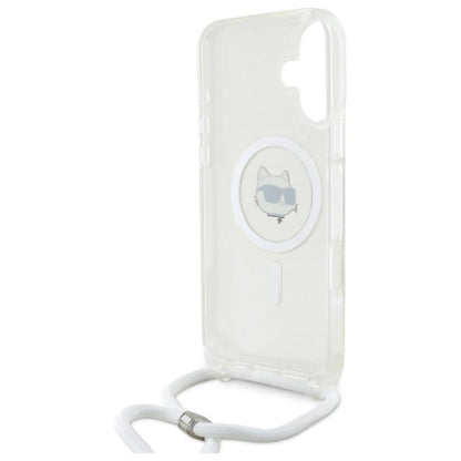 Karl Lagerfeld IML Choupette Head & Cord MagSafe – Dėklas iPhone 16 (skaidrus)