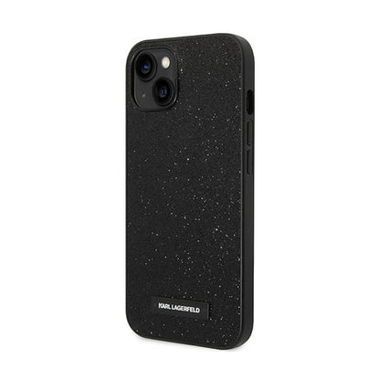 Karl Lagerfeld Glitter Plaque Logo – dėklas, skirtas „iPhone 14 Plus“ (juodas)