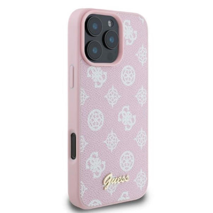 Guess Peony Script MagSafe – Dėklas iPhone 16 Pro Max (rožinis)