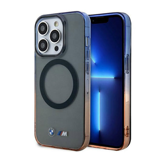 BMW Gradient Bumper MagSafe – dėklas, skirtas iPhone 14 Pro Max (pilkas)