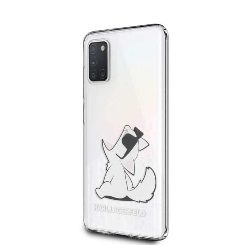 Karl Lagerfeld Choupette Fun akiniai nuo saulės – dėklas Samsung Galaxy A31 (skaidrus)