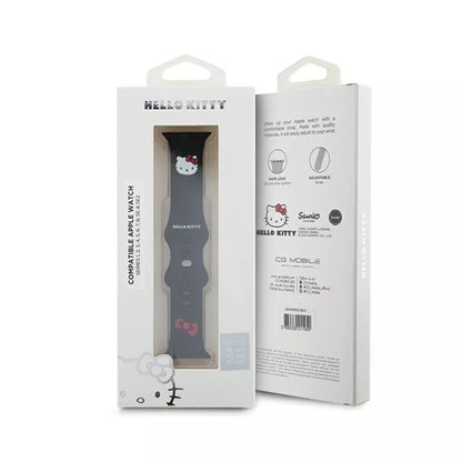Hello Kitty silikoninis Kitty Head – dirželis Apple Watch 38/40/41 mm (juodas)