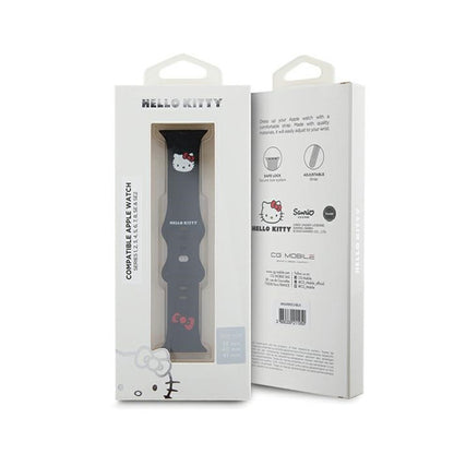 Hello Kitty silikoninis Kitty Head – dirželis Apple Watch 38/40/41 mm (juodas)