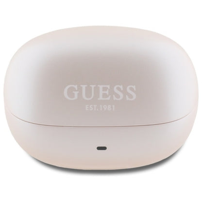 Guess Capsule su spausdintu logotipu - Bluetooth TWS ANC & ENC ausinės su įkrovimo dėklu (rožinės)