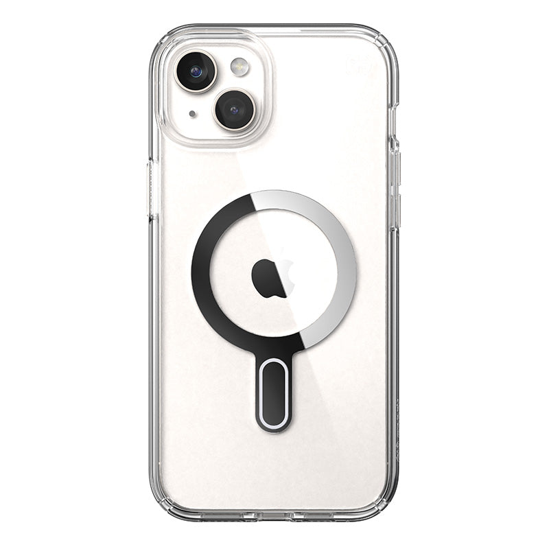 Speck Presidio Perfect-Clear ClickLock & Magsafe - iPhone 15 Plus / iPhone 14 Plus dėklas (Skaidrus / Chromo apdaila / Serene Silver)
